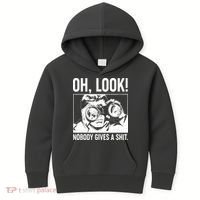 Funny Oh Look Nobody Gives A Shit Kids Hoodie thumb 0