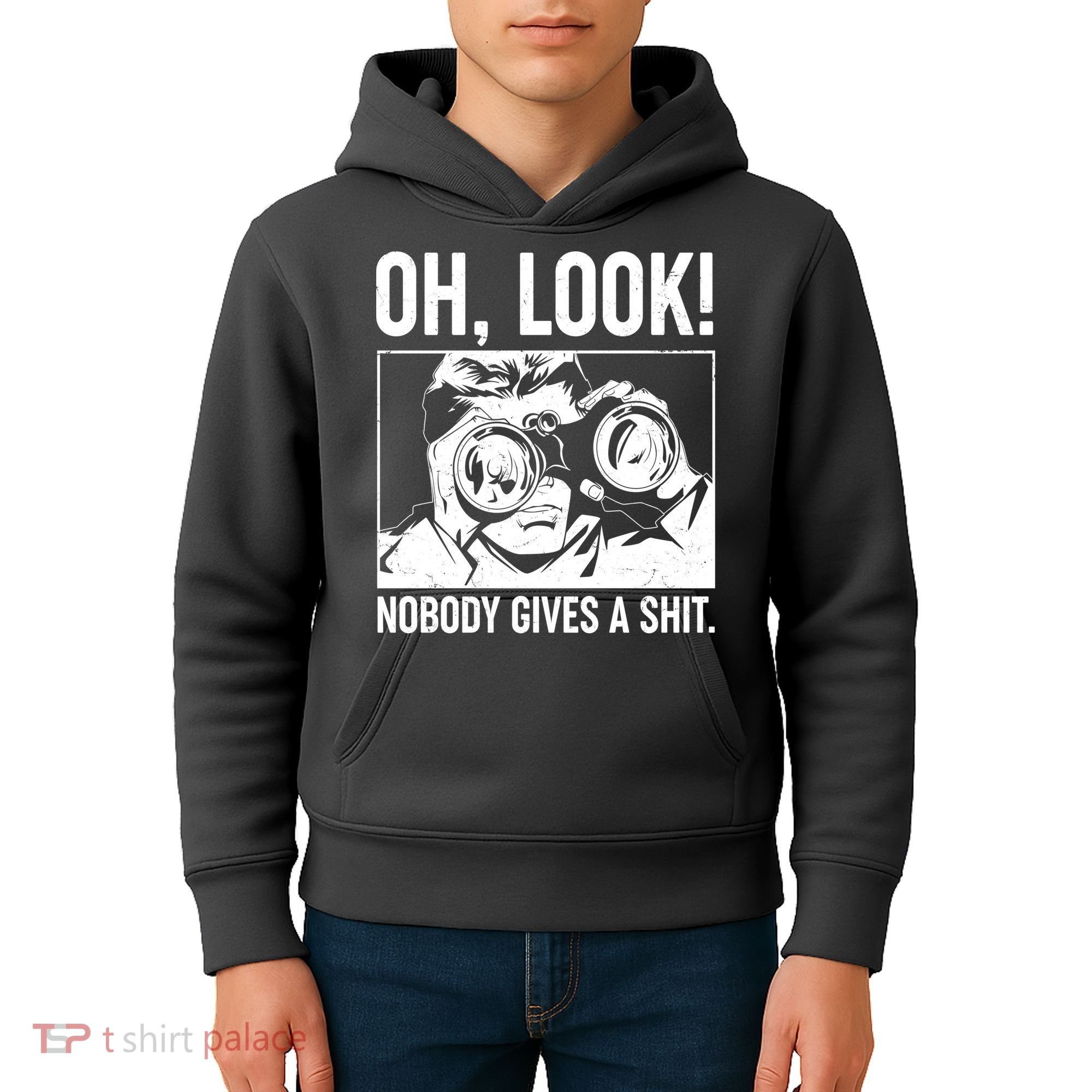 Funny Oh Look Nobody Gives A Shit Kids Hoodie