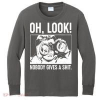 Funny Oh Look Nobody Gives A Shit Kids Long Sleeve Shirt thumb 0