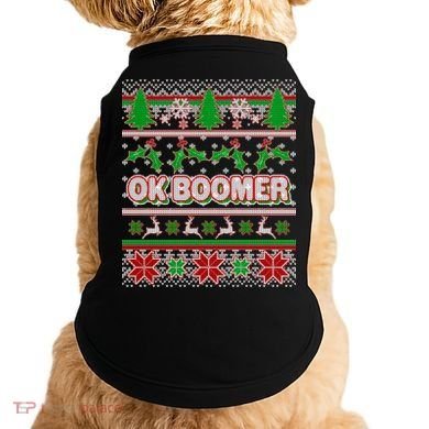 Funny OK Boomer Ugly Christmas Doggie Tank