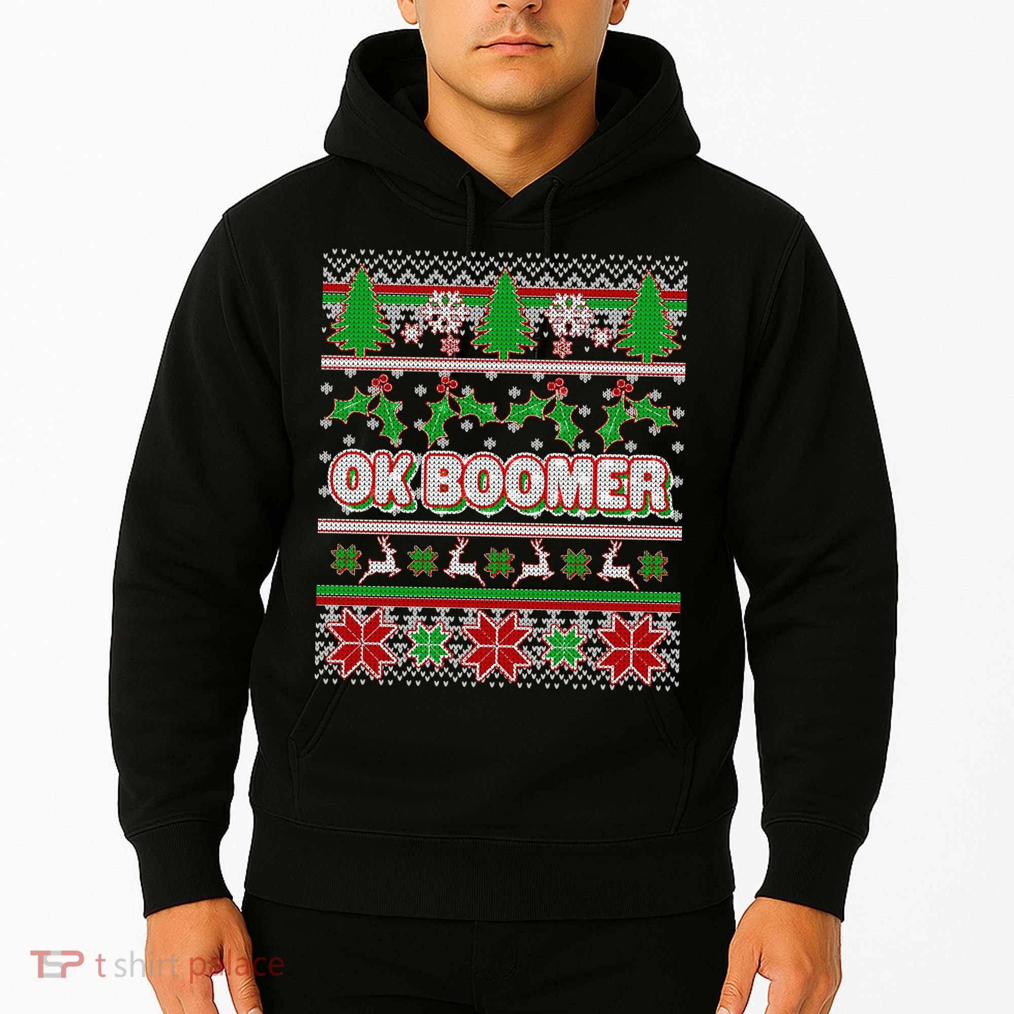 Funny OK Boomer Ugly Christmas Hoodie