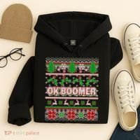 Funny OK Boomer Ugly Christmas Hoodie thumb 4