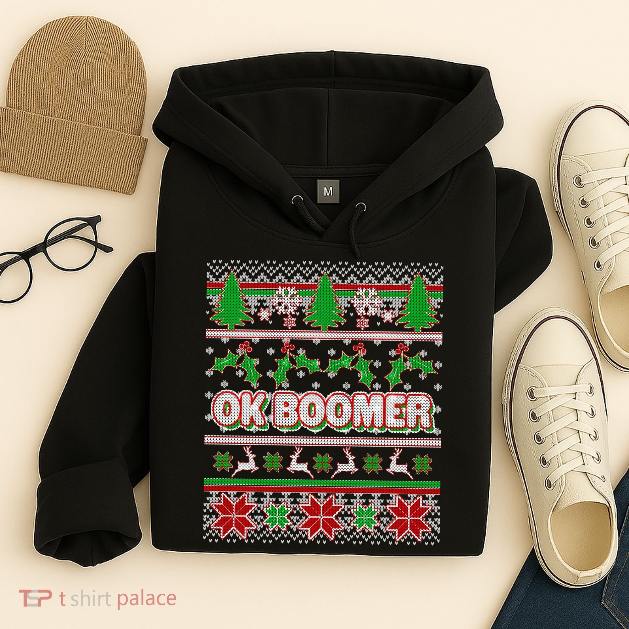 Funny OK Boomer Ugly Christmas Hoodie
