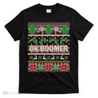 Funny OK Boomer Ugly Christmas T-Shirt thumb 0