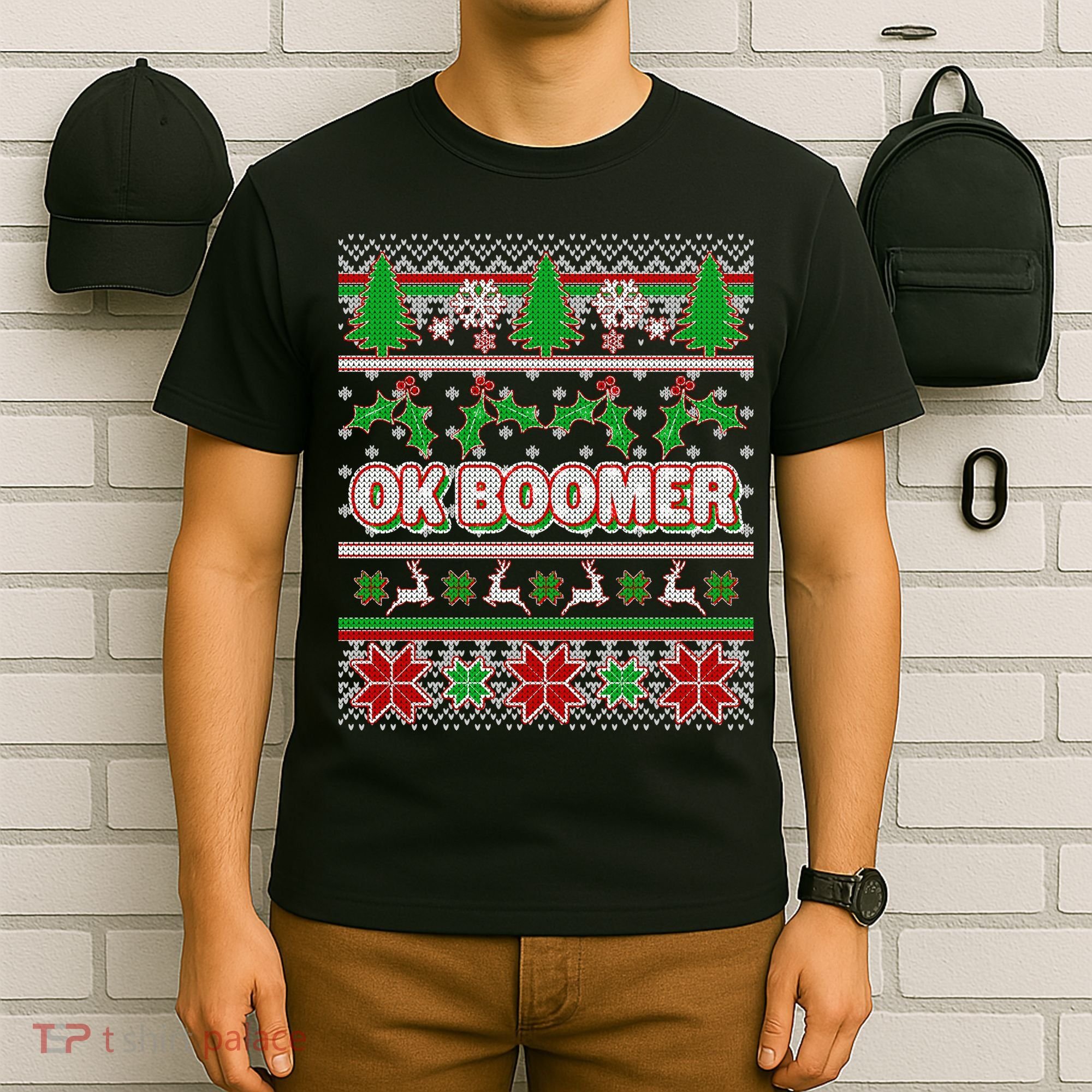 Funny OK Boomer Ugly Christmas T-Shirt