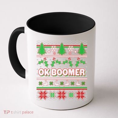 Funny OK Boomer Ugly Christmas Coffee Mug
