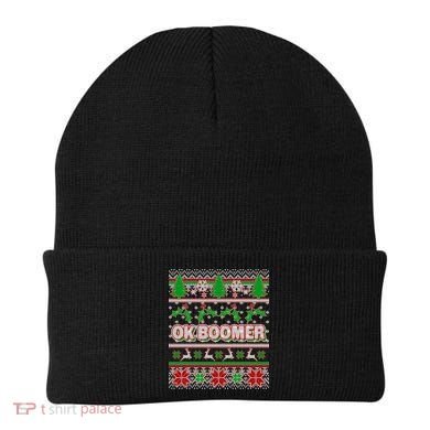 Funny OK Boomer Ugly Christmas Beanie