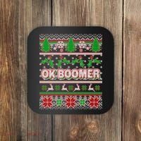 Funny OK Boomer Ugly Christmas Coaster thumb 0