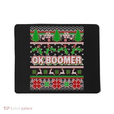 Funny OK Boomer Ugly Christmas Mousepad