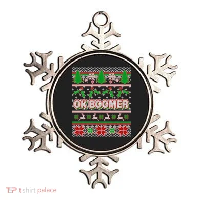 Funny OK Boomer Ugly Christmas Ornament