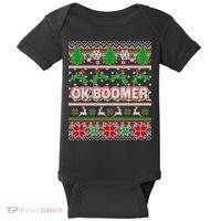 Funny OK Boomer Ugly Christmas Baby Bodysuit thumb 0