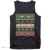 Funny OK Boomer Ugly Christmas Tank Top thumb 0