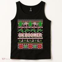 Funny OK Boomer Ugly Christmas Tank Top thumb 2