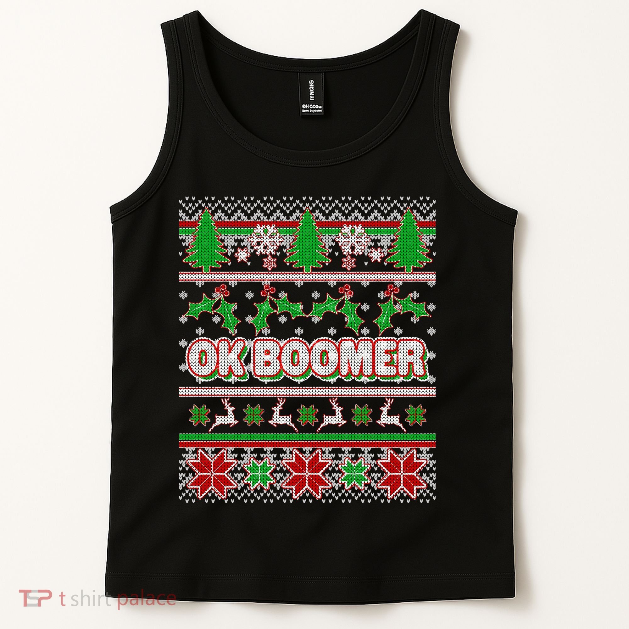 Funny OK Boomer Ugly Christmas Tank Top