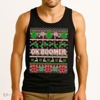 Funny OK Boomer Ugly Christmas Tank Top thumb 3