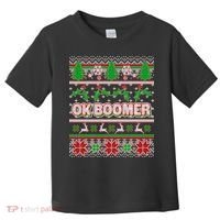Funny OK Boomer Ugly Christmas Toddler T-Shirt thumb 0