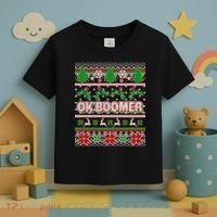 Funny OK Boomer Ugly Christmas Toddler T-Shirt thumb 3