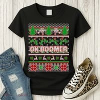 Funny OK Boomer Ugly Christmas Women's T-Shirt thumb 3