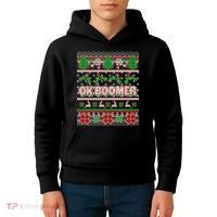 Funny OK Boomer Ugly Christmas Kids Hoodie thumb 4