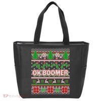 Funny OK Boomer Ugly Christmas Tote Bag thumb 0
