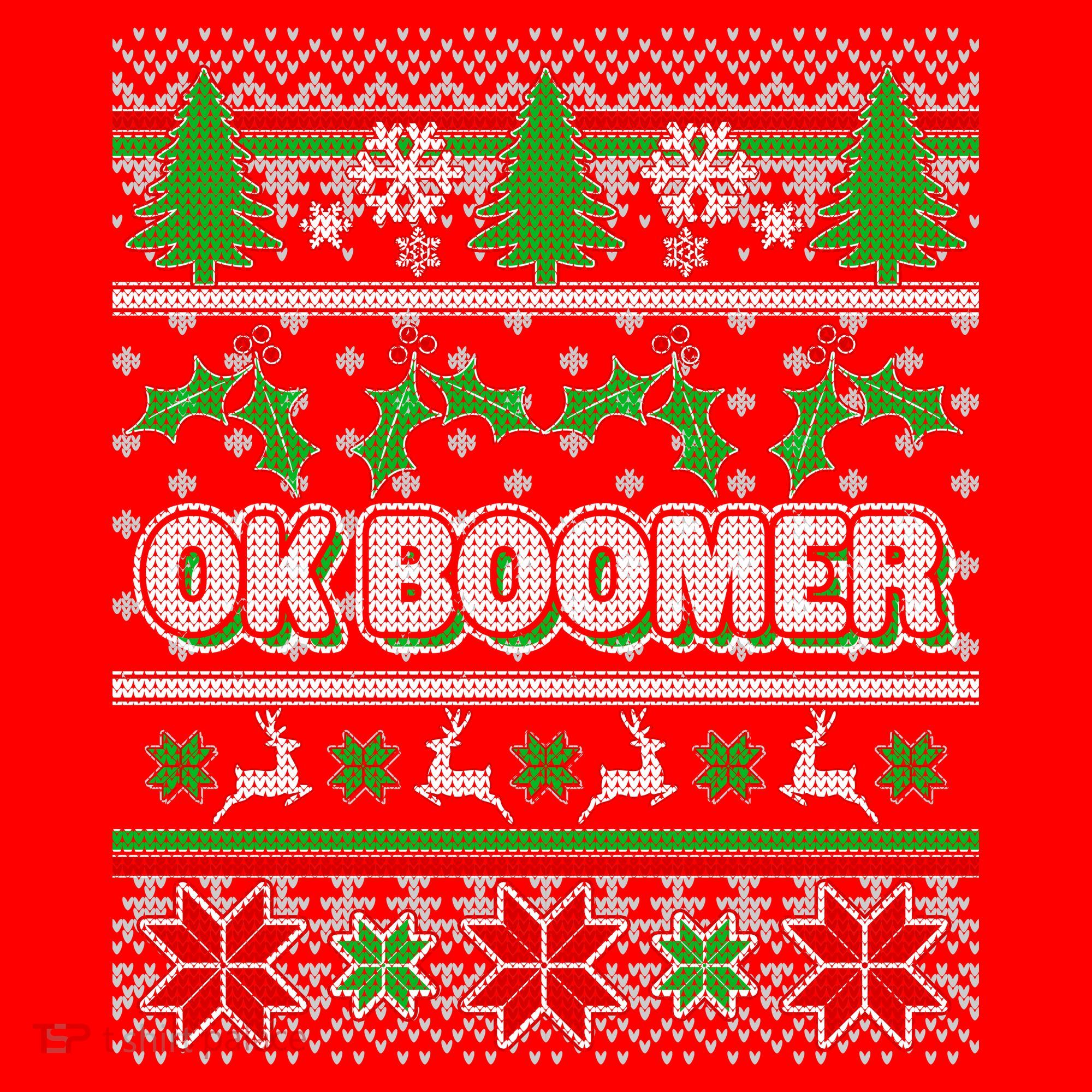 Funny OK Boomer Ugly Christmas Santa Hat