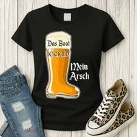 Funny Oktoberfest Das Boot Kicked Mein Arsch Women's T-Shirt thumb 3