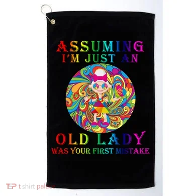 Funny Old Lady Golf Towel