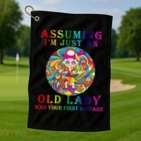 Funny Old Lady Golf Towel thumb 1
