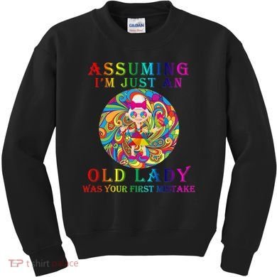 Funny Old Lady Kids Sweatshirt