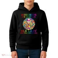 Funny Old Lady Kids Hoodie thumb 4