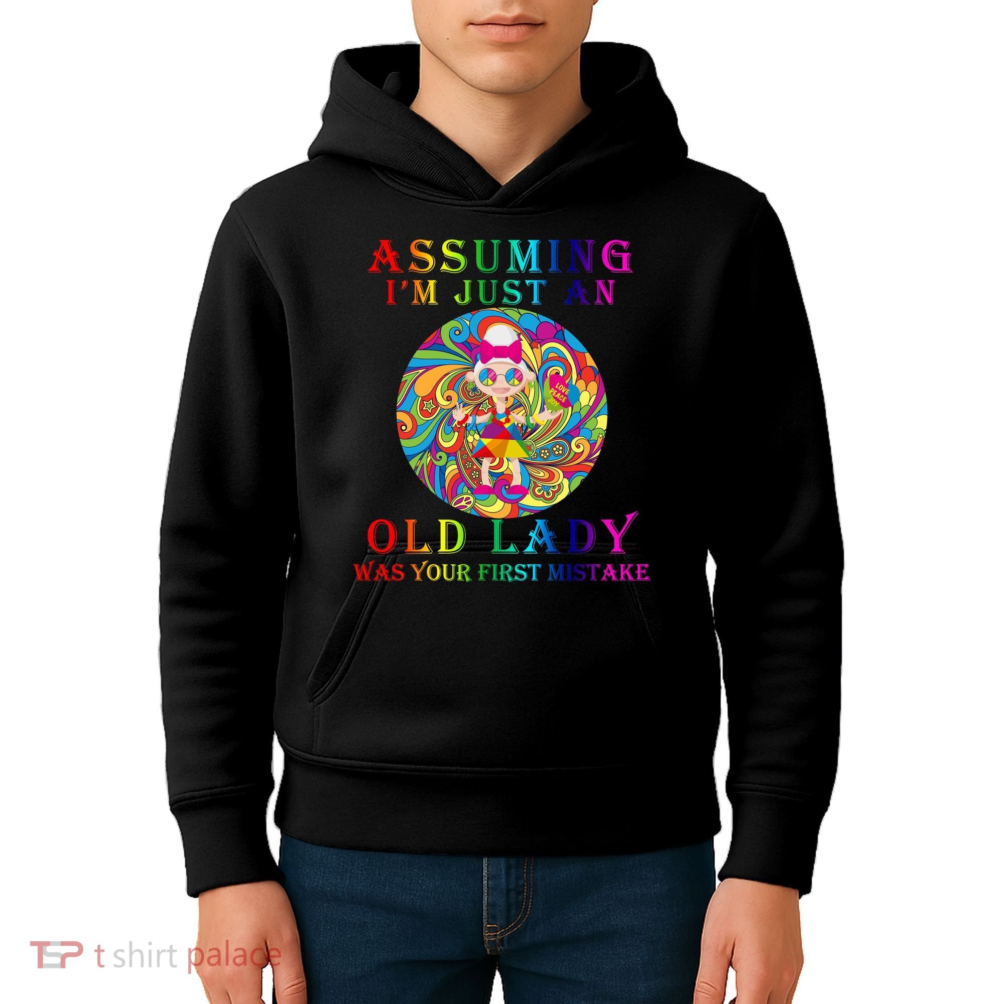 Funny Old Lady Kids Hoodie