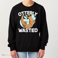 Funny Otterly Wasted Drunk Otter Women's Sweatshirt thumb 0