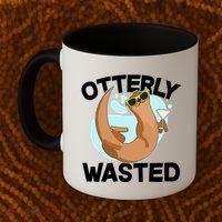 Funny Otterly Wasted Drunk Otter Coffee Mug thumb 2