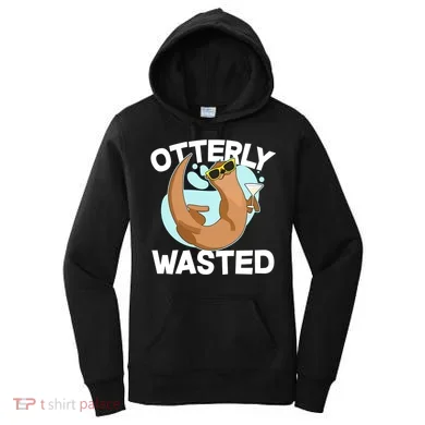 Funny Otterly Wasted Drunk Otter Women's Hoodie