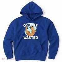 Funny Otterly Wasted Drunk Otter Hoodie thumb 0