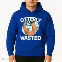 Funny Otterly Wasted Drunk Otter Hoodie thumb 2