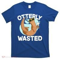 Funny Otterly Wasted Drunk Otter T-Shirt thumb 0