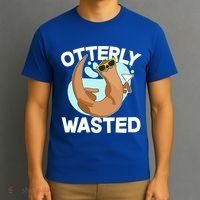 Funny Otterly Wasted Drunk Otter T-Shirt thumb 3