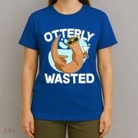 Funny Otterly Wasted Drunk Otter T-Shirt thumb 4