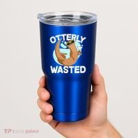 Funny Otterly Wasted Drunk Otter Tumbler thumb 2