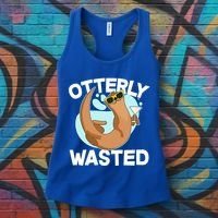 Funny Otterly Wasted Drunk Otter Women's Tank Top thumb 3