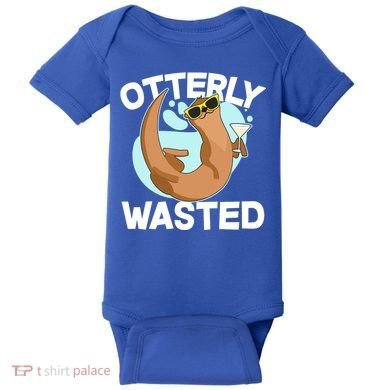Funny Otterly Wasted Drunk Otter Baby Bodysuit