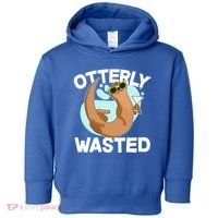 Funny Otterly Wasted Drunk Otter Toddler Hoodie thumb 0