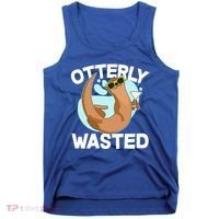 Funny Otterly Wasted Drunk Otter Tank Top thumb 0