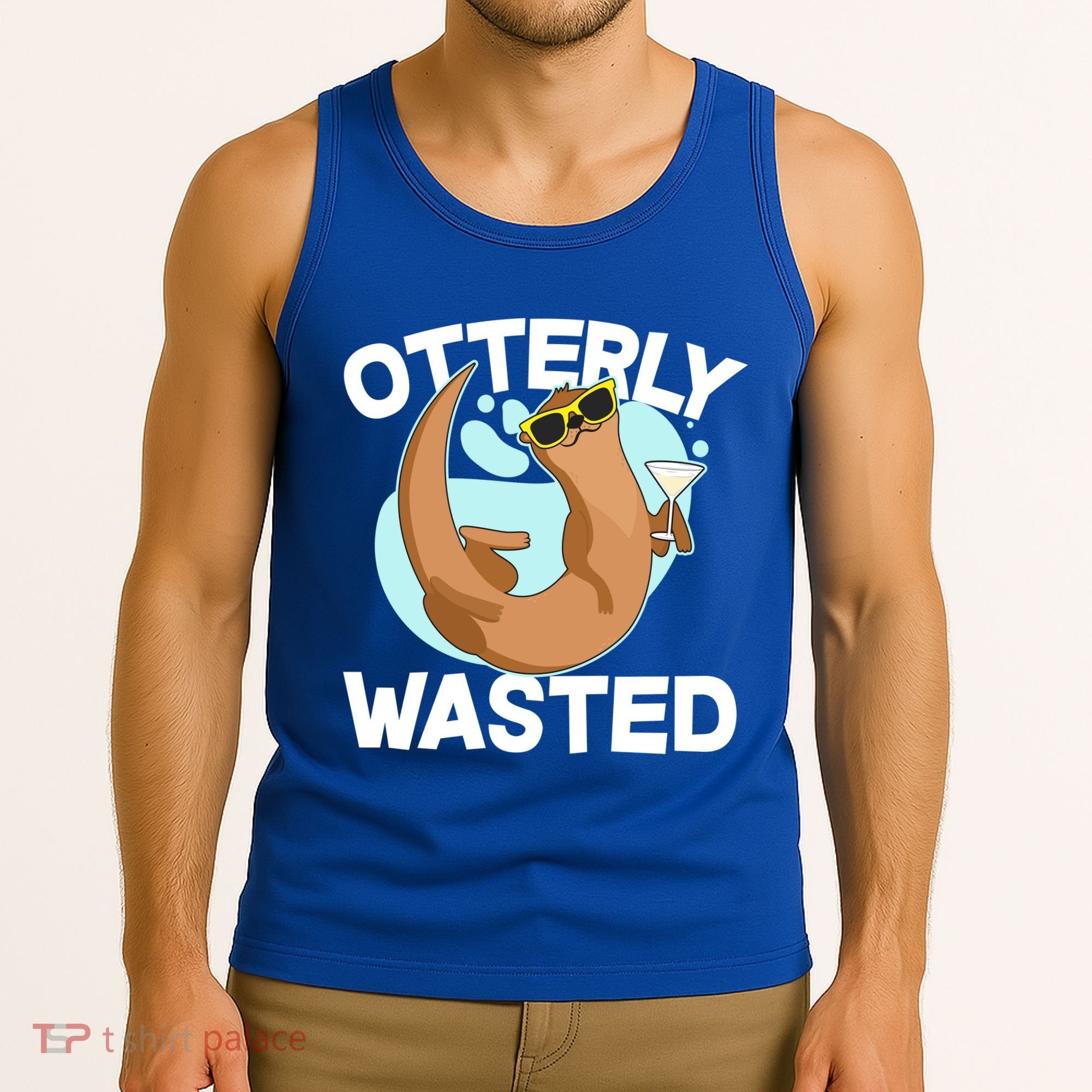 Funny Otterly Wasted Drunk Otter Tank Top