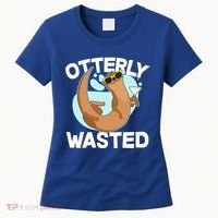 Funny Otterly Wasted Drunk Otter Women's T-Shirt thumb 0