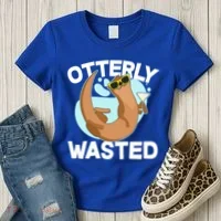 Funny Otterly Wasted Drunk Otter Women's T-Shirt thumb 3