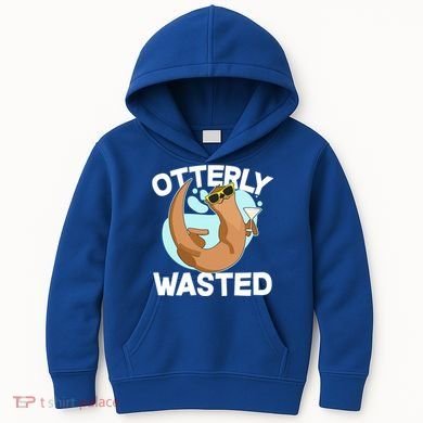 Funny Otterly Wasted Drunk Otter Kids Hoodie