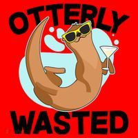 Funny Otterly Wasted Drunk Otter Santa Hat thumb 1