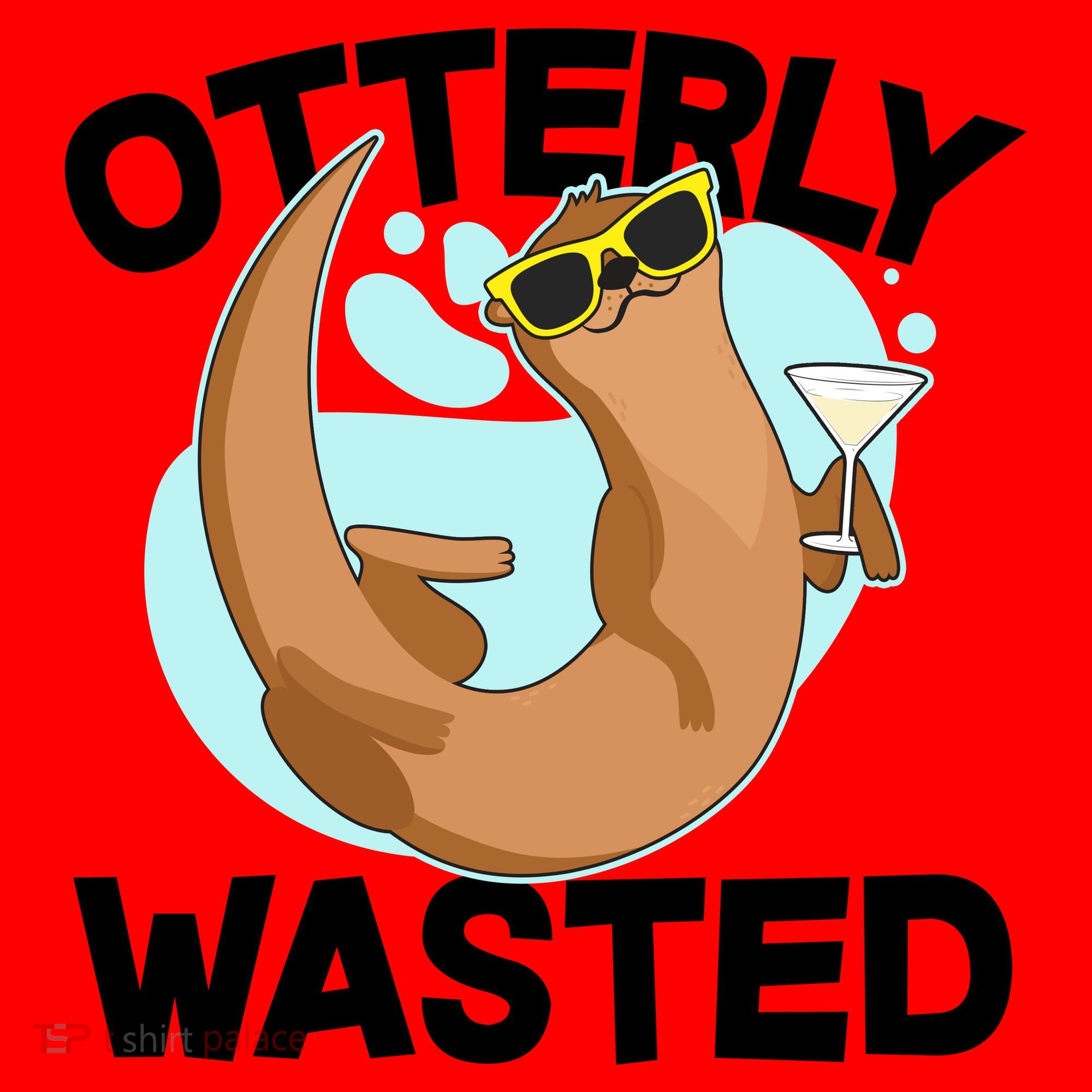 Funny Otterly Wasted Drunk Otter Santa Hat